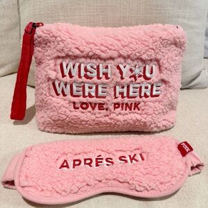🚫SOLD🚫NWOT Victoria’s Secret Pink Fleece Pouch and Eye Mask Set